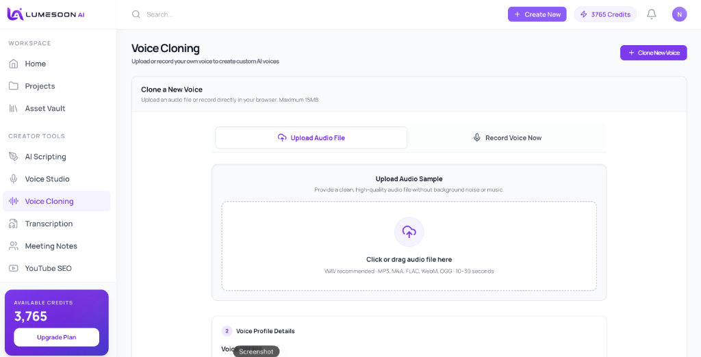 Voice Cloning Dashboard